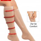 Compression Socks Support Leg Zipper Knee Toe Open Zip S Sox Stockings Women