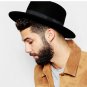 Flat Top Wool Boater Women Pork Pie Wide Hat Hats Men Brim Fedora S Sailor New