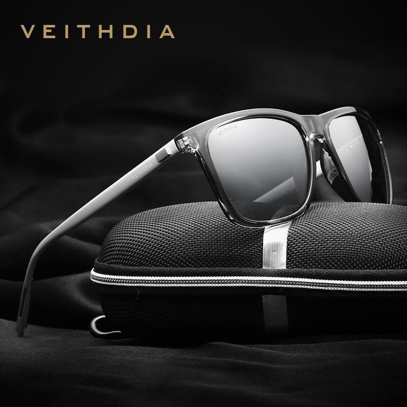 Veithdia Retro Sunglasses Polarized Tr90 Vintage Unisex Mirror Aluminum Aviator