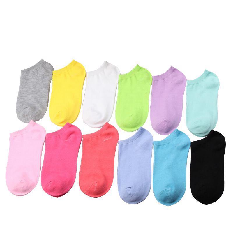 10x Pairs Lot Socks Cotton Women Ankle Low Cut Fashion Color Assorted Pack boat