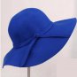 Bowknot British Style Summer Hats Women Ladies Wave Wide Brim Woolen Cap Vintage