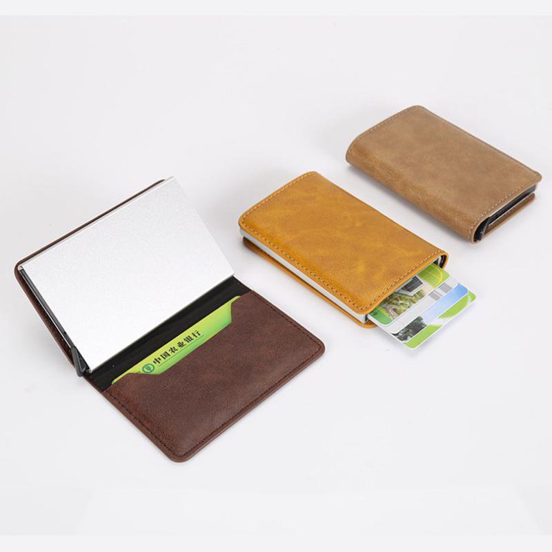 Men Leather Wallet Card Holder Mini Business Credit Ld Pocket Bag Purse New Faux