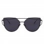 Cat Eye Sunglasses Flat Frame Lens Metal Women Large Mirror Fashion Twin Beams
