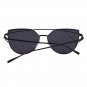 Cat Eye Sunglasses Flat Frame Lens Metal Women Large Mirror Fashion Twin Beams