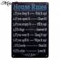 Kitchen Family Rule Wall Tin Sign Metal Painting Retro Gift Pub Office Home New