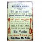 Kitchen Family Rules Retro Signs Metal Painting Wall Bar Home Art Decor Poster