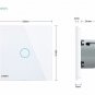 Switch Touch EU Standard Wall Luxury White Crystal Glass Light Panel Led 1 Gang