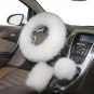 Car Plush Warm Steering Wheel Cover Wool Long Winter Charm Handbrake Accessory