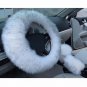 Car Plush Warm Steering Wheel Cover Wool Long Winter Charm Handbrake Accessory