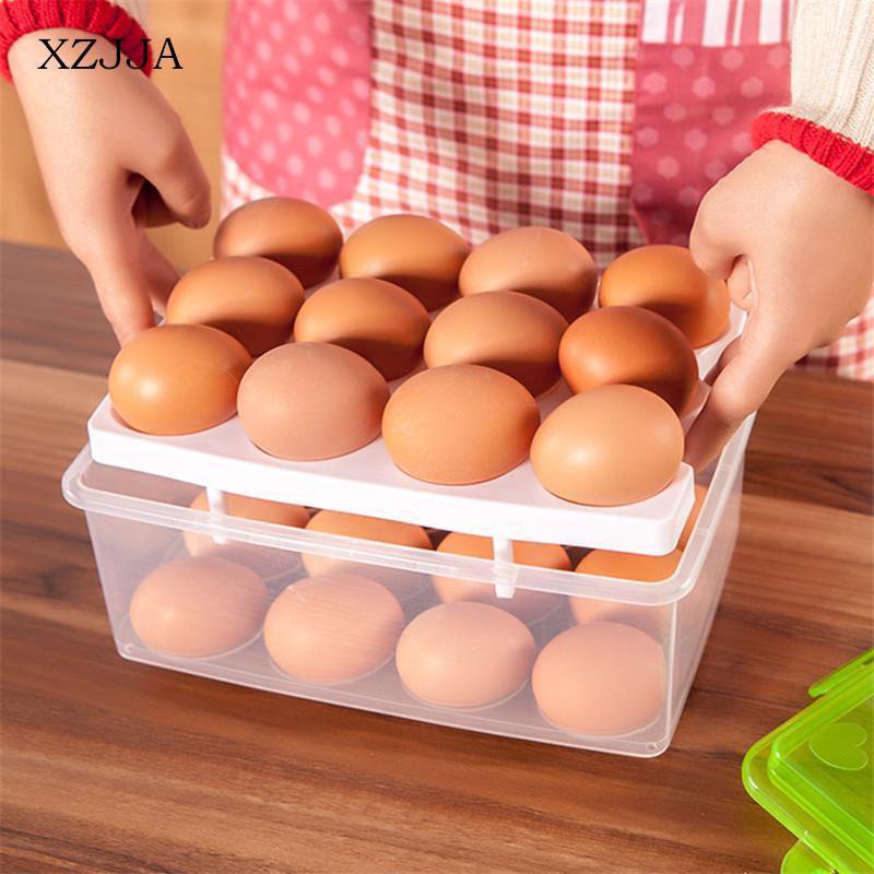 Food Storage Container Eggs Holder Refrigerator Double Layer Organizer Kitchen