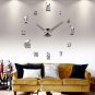 Clock Wall Modern Large Diy Decor 3d Home Mirror Sticker Surface 12 Analog Gift