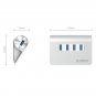 Aluminum 4 ports USB 2.0 3.0 HUB High Speed Mini Splitter Portable Hub Computer