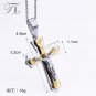 Cross Necklace Silver Jesus Crucifix Stainless Steel Gold Pendant Chain Rope Men