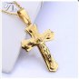 Cross Necklace Silver Jesus Crucifix Stainless Steel Gold Pendant Chain Rope Men