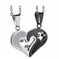 Love Pendant Heart Couple Necklace Stainless Steel His Hers Men Women Gift Match