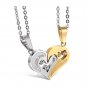 Love Pendant Heart Couple Necklace Stainless Steel His Hers Men Women Gift Match