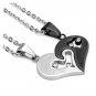 Love Pendant Heart Couple Necklace Stainless Steel His Hers Men Women Gift Match