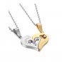 Love Pendant Heart Couple Necklace Stainless Steel His Hers Men Women Gift Match