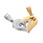 Love Pendant Heart Couple Necklace Stainless Steel His Hers Men Women Gift Match