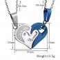 Love Pendant Heart Couple Necklace Stainless Steel His Hers Men Women Gift Match