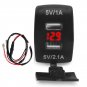 Dual USB Waterproof Motorcycle Car Charger 12V 24V 3.1A Universal LED Display