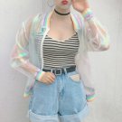 Holographic Jacket Coat Womens Silver Women Hologram Transparent Laser Outerwear