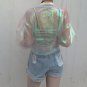Holographic Jacket Coat Womens Silver Women Hologram Transparent Laser Outerwear