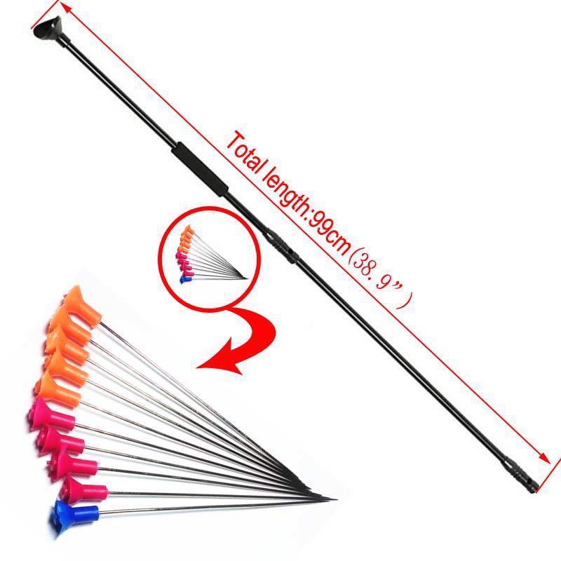 Black Blow Gun Junction Tube 10pcs Metal Needles Blowgun Grip Comfort Hunting 39
