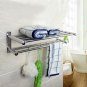 Towel Bathroom Stainless Steel Rack Bar Shelf Wall Mounted Bath Storage Toilet