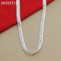 Silver Necklace Full Sideways Women 925 sterling Chain Men Fashion Flat Jewelry