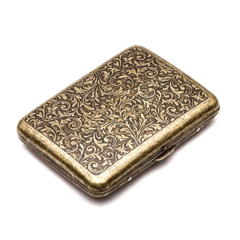 Cigarette Metal Case Vintage Holder Cigarettes Box Built High Quality Men Gift