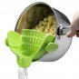 Silicone Pot Pan Bowl Funnel Strainer Rice Washing Colander Kitchen Gadget Tools