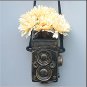 Artificial Flower Decorative Creative Vintage Retro Camera Ceramic Flower Vase