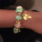 AKA Pink Green gold Charms Bracelet Alpha Kap Alpha Sorority gold Jewelry Gift