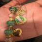 AKA Pink Green gold Charms Bracelet Alpha Kap Alpha Sorority gold Jewelry Gift