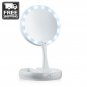 Fold-Away LED-illuminated and Two-sided Make Up Mirror W/LED Portable Makeup