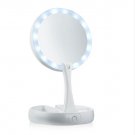 Fold-Away LED-illuminated and Two-sided Make Up Mirror W/LED Portable Makeup