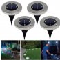 Disk Lights 4-LED Solar-powered Auto On/Off Outdoor Lighting SET 4