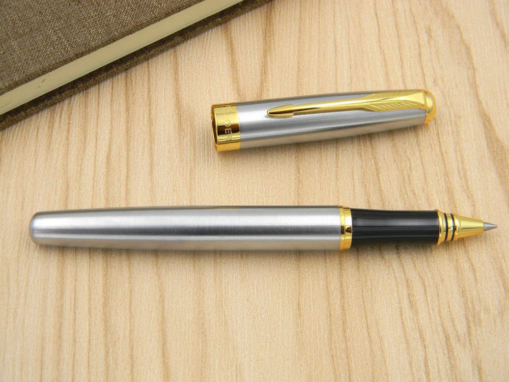 Pen Business Class Steel ROLLERball Stainless Trim Gold Silver Classic