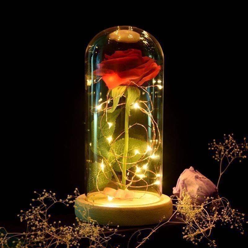 Enchanted Rose Flower Lamp Beauty And The Beast Perfect Gift