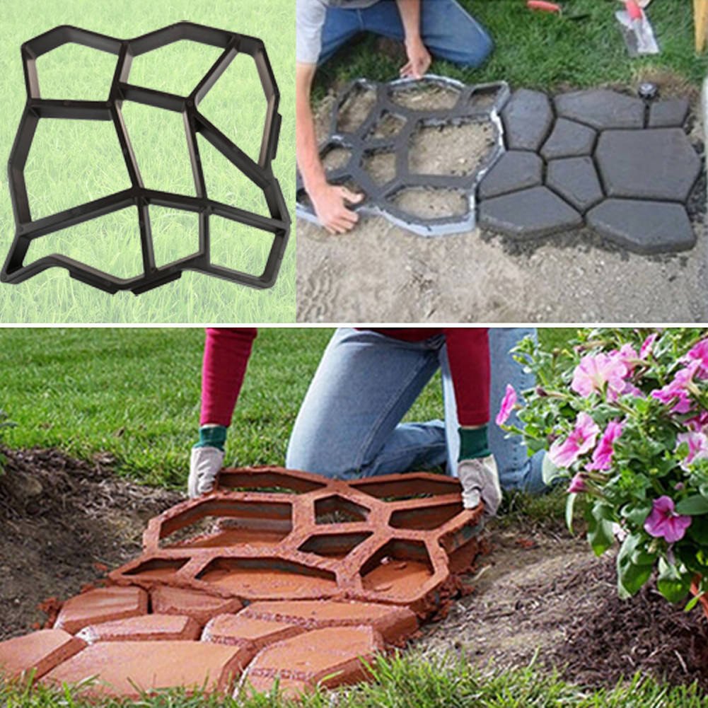 plastic path maker mold manually paving cement brick stone road 43.5 * 43.5 cm