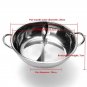 Hot Pot Twin Divided Stainless Steel 28cm Cookware Ruled Compatible Soup Stock