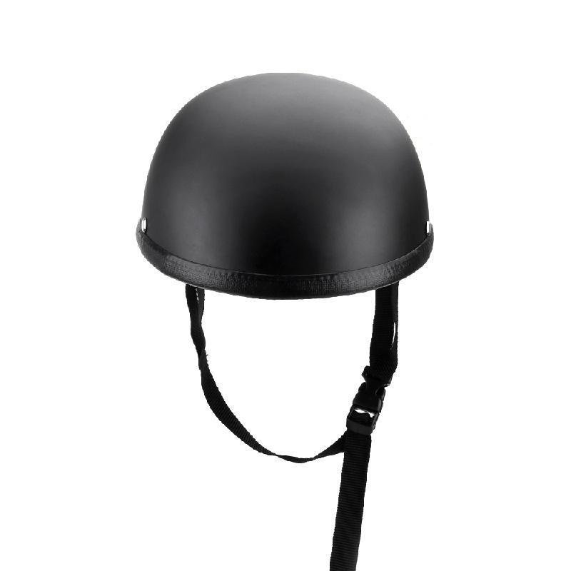 Retro-Motorcycle-Helmet-Matte-Black-German-Half-Face-Chopper-Biker-WWII-Style