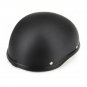 Retro-Motorcycle-Helmet-Matte-Black-German-Half-Face-Chopper-Biker-WWII-Style