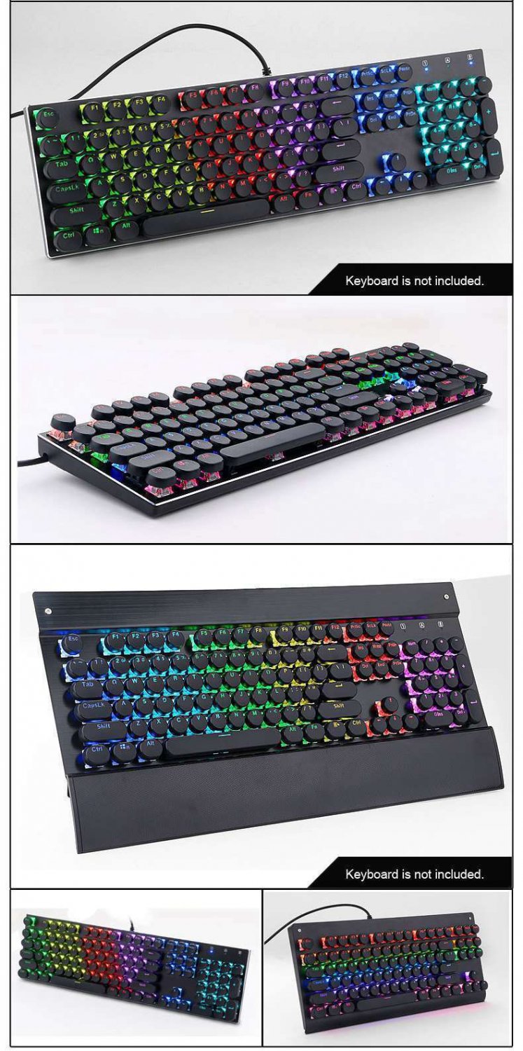 Typewriter Mechanical Keyboard Retro Keycap Set Steampunk Keys Usb Mx