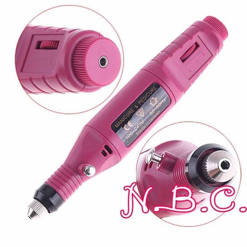 New Nail Electric Art Drill File Manicure Nail Set Grinding Polishing Tool Pink