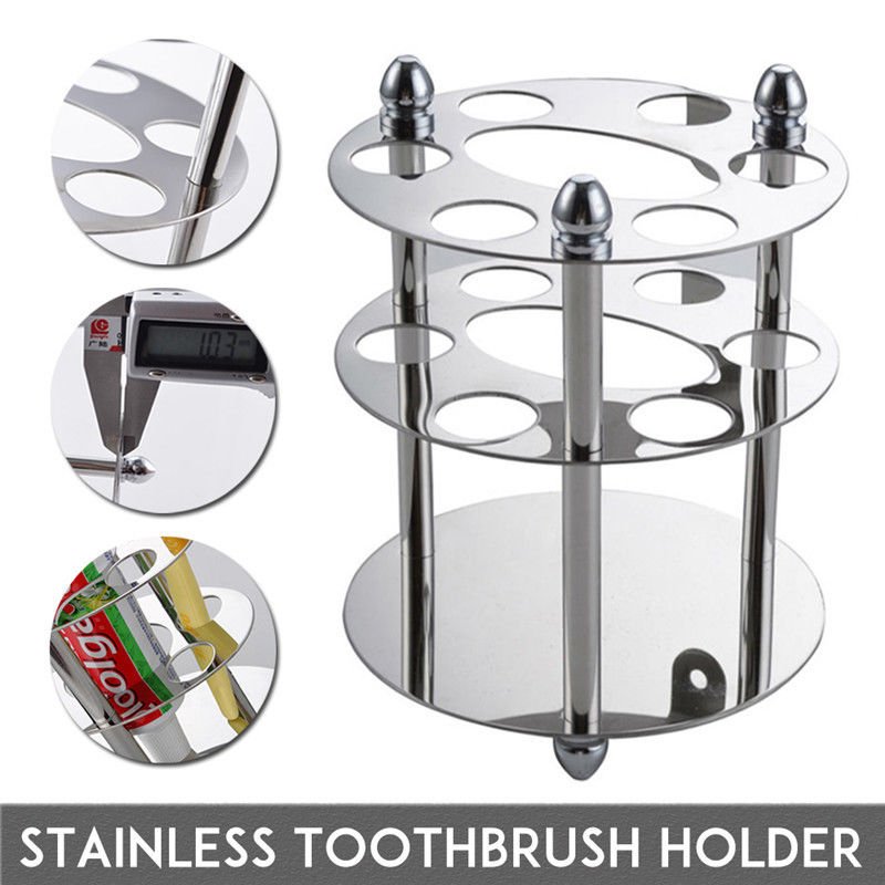 Stainless Steel Toothbrush Razor Holder Bathroom Sticking Wall Mount Stand Rack