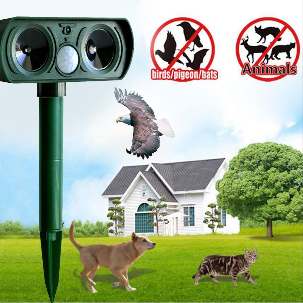 Ultrasonic Solar Power Pest Repeller Animal Repellent Garden Cat Dog Scarer