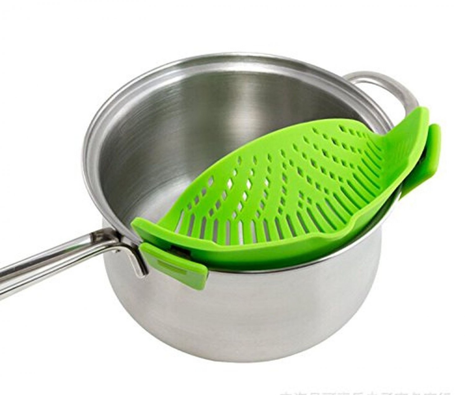 SIMPLE STRAINER - The Best Clip-on Green Silicone Pasta Strainer - Dishwasher...