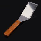 Stainless Steel Spatula Scraper Turner Scoop Wooden Handle Pastry Kitchen Tools